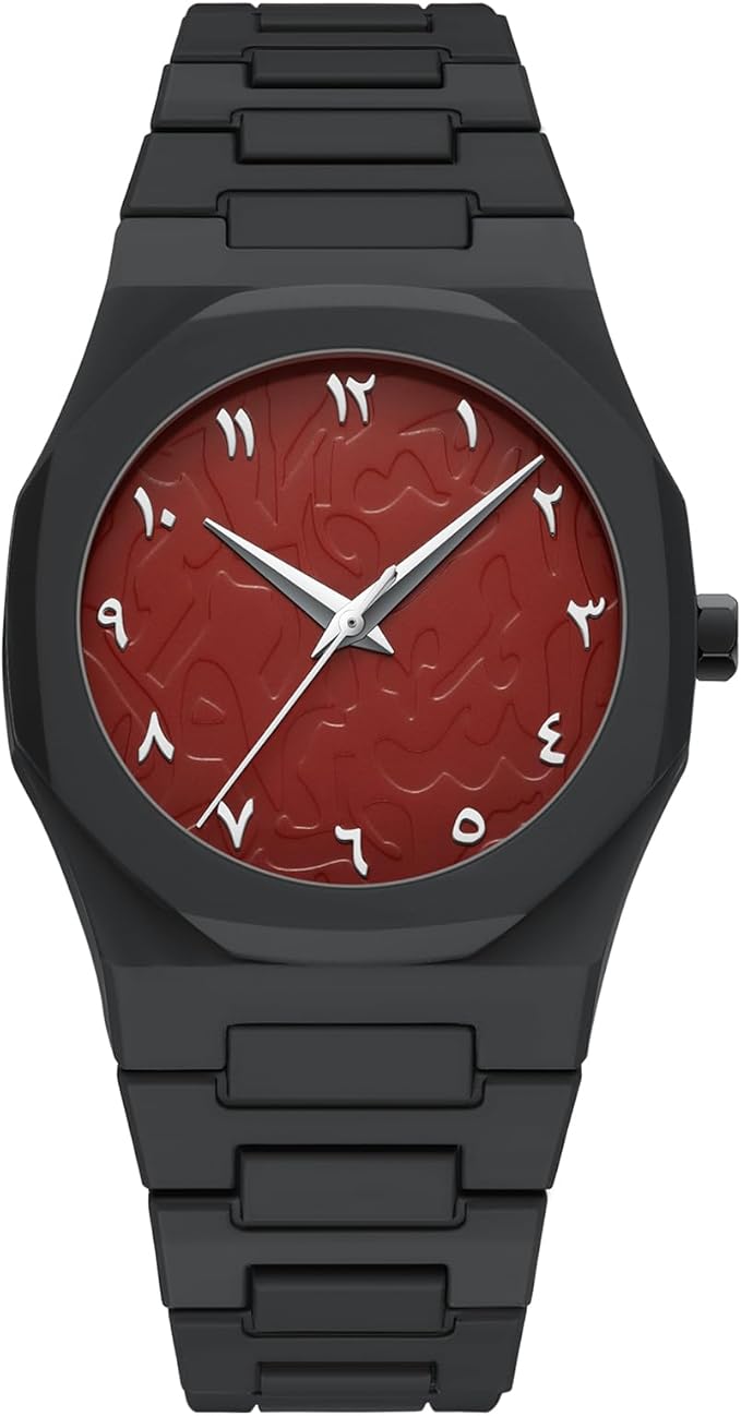 Arabic Men's Sketch Comic Style Watch